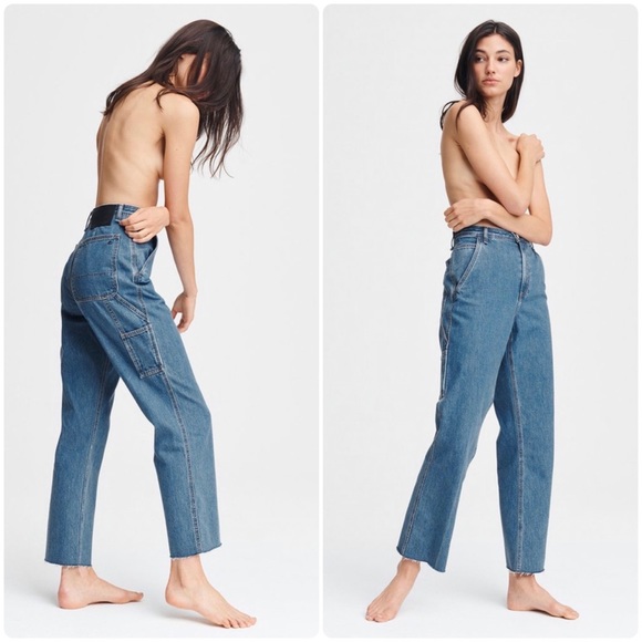 Rag & Bone Ruth Super-High Rise Straight Jeans in Clean Lagoon - Picture 4 of 16